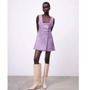 Zara Double Breasted Tweed Dress